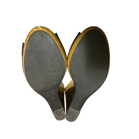 NWOT Elle color block open toe wedge with ankle strap sandal - Picture 3 of 5